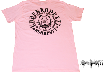 Street-Line T-Shirt "Ehrenkodex77", rosa-schwarz, hochwertiger Siebdruck Pitbull